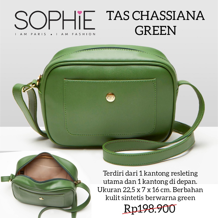 TAS CHASSIANA GREEN SOPHIE MARTIN PARIS PROMO TAS SOPHIE WANITA HIJAU BAG
