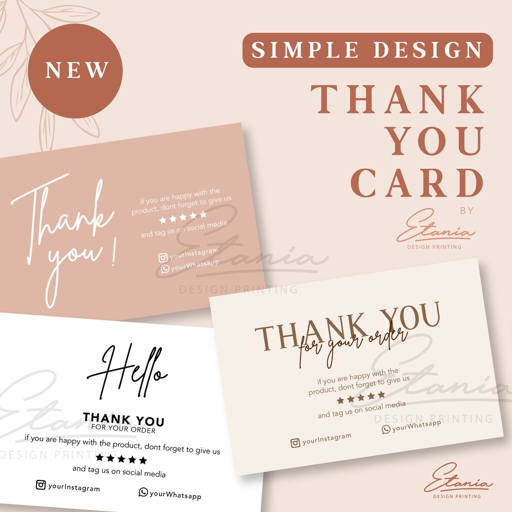 Jual Thank You Card Thankyou Card Custom Thank You Card Online Shop