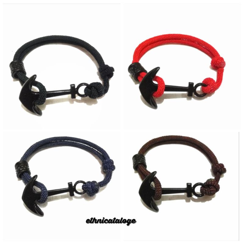gelang jangkar tali pandora slide / gelang pria wanita keren kekinian