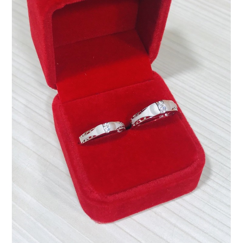 CINCIN PERMTA PASANGAN  SILVER925 /LAPIS EMAS PUTIH ASLI /CPP016