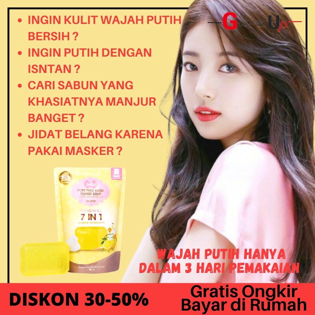 SABUN PEMUTIH WAJAH JELLYS PURE FACE MASK POWER SOAP ORIGINAL PERAWATAN WAJAH