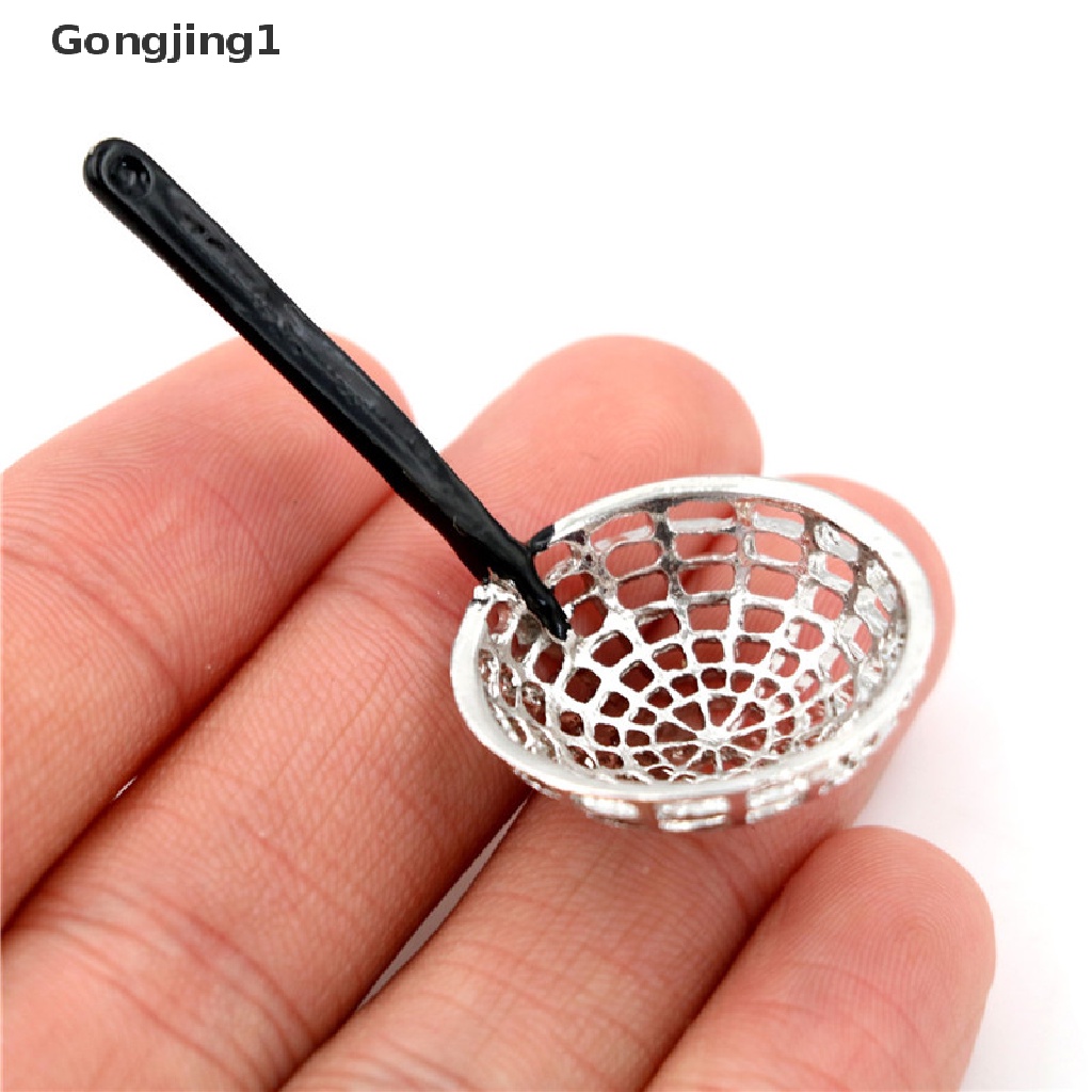 Gongjing1 Mainan Miniatur Saringan Metal Panjang 5cm Untuk Dekorasi Dapur Rumah Boneka 1: 12