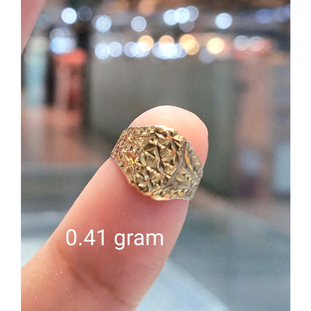 Cincin Bayi Emas Full Ukir Kadar 70% 0.41 Gram