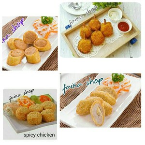 

egg chicken roll kaki naga spicy chicken shrimp roll frozen food naget