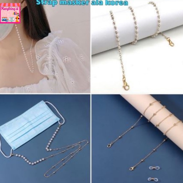 Strap masker ala korea / mask chain kalung masker / tali masker strap rantai / strap rantai korea 1