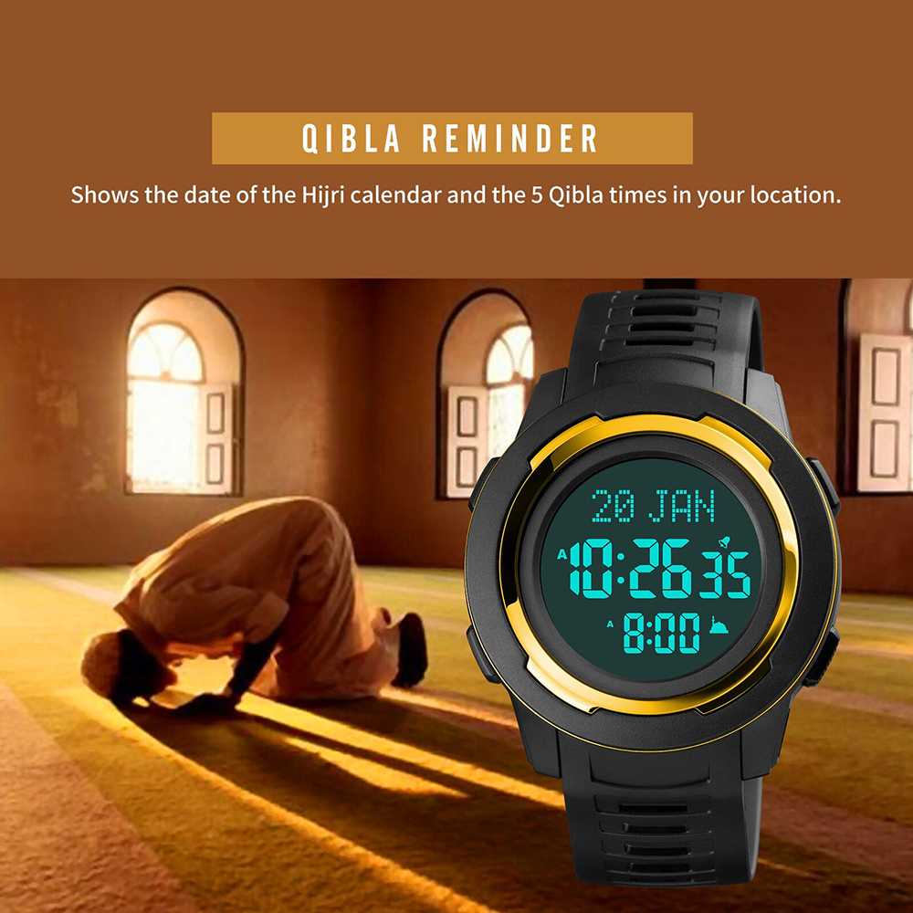 IDN - SKMEI Jam Tangan Digital Pria Muslim Qibla - 1729