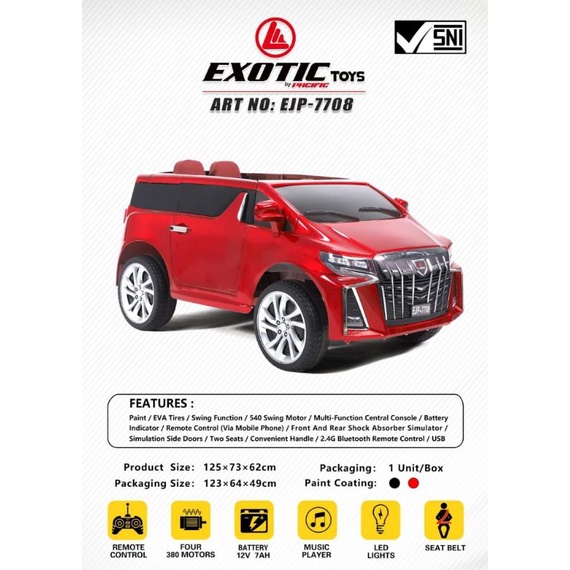 MOBIL MOTOR AKI EXOTIC EJP - 7708 ALPHARD MAINAN ANAK ( FREE PACKING KAYU )