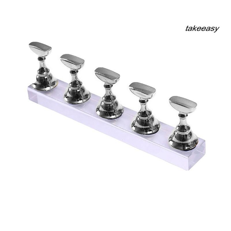 5pcs / Set Stand Holder /Dudukan kutek kuku palsu gel UV magnetic untuk latihan nail art nailart