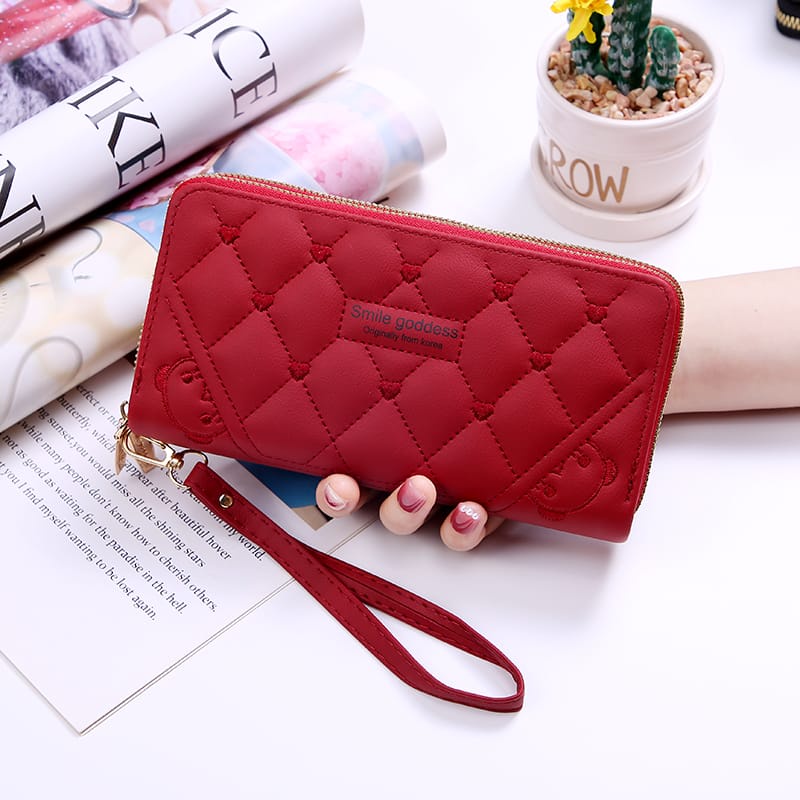 ASIN829 Dompet Wanita Long Zipper Fashion Coin Wallet D307 Fashion Wallet Multifungsi Folding Wallet/Bahan Butik Impor/Dua Ritsleting