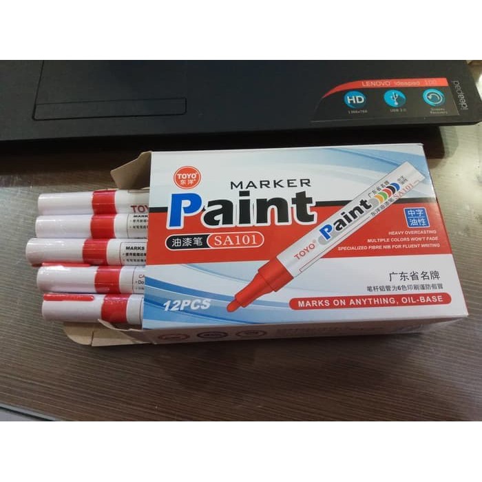 Spidol Ban Merah Paint Marker Red Not Spidol Toyo