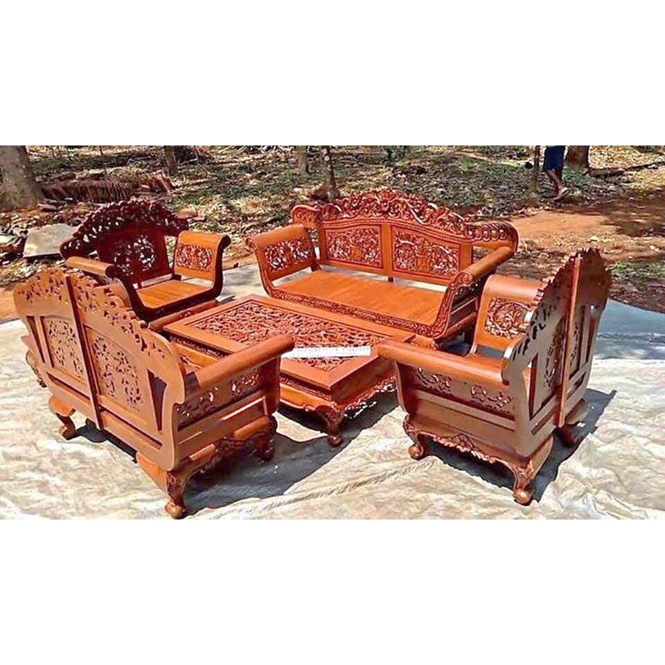 Kursi Tamu Madura Ukir Jepara Kayu Jati Arjuna Jumbo 3211 meja