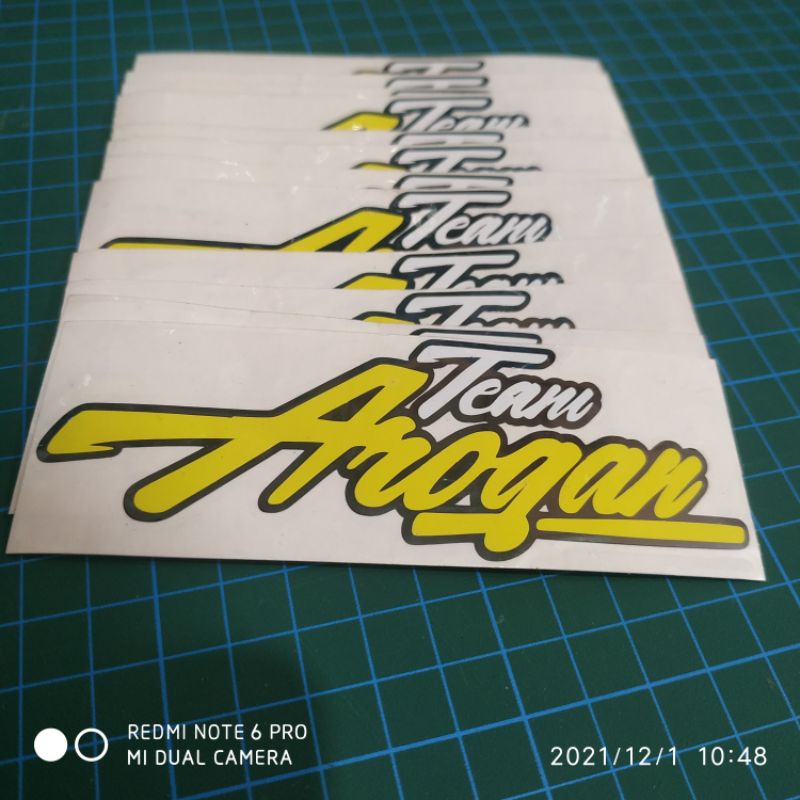 stiker TEAM AROGAN Hologram, Reflektif