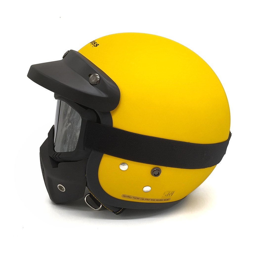 Helm Cargloss Retro | Yellow Doff + Goggle Mask