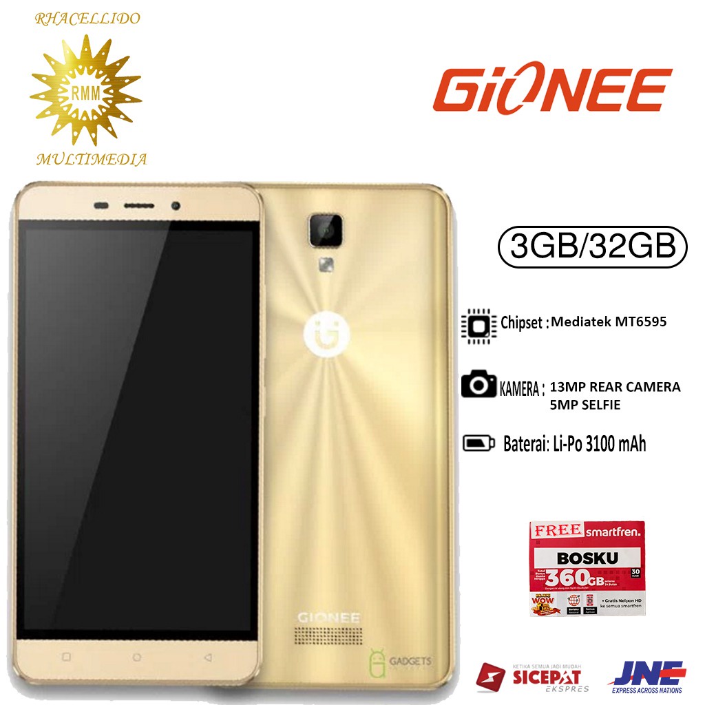 GIONEE P7 MAX / M6 LITE 3GB/32GB 2GB/32GB NEW GARANSI 1 TAHUN