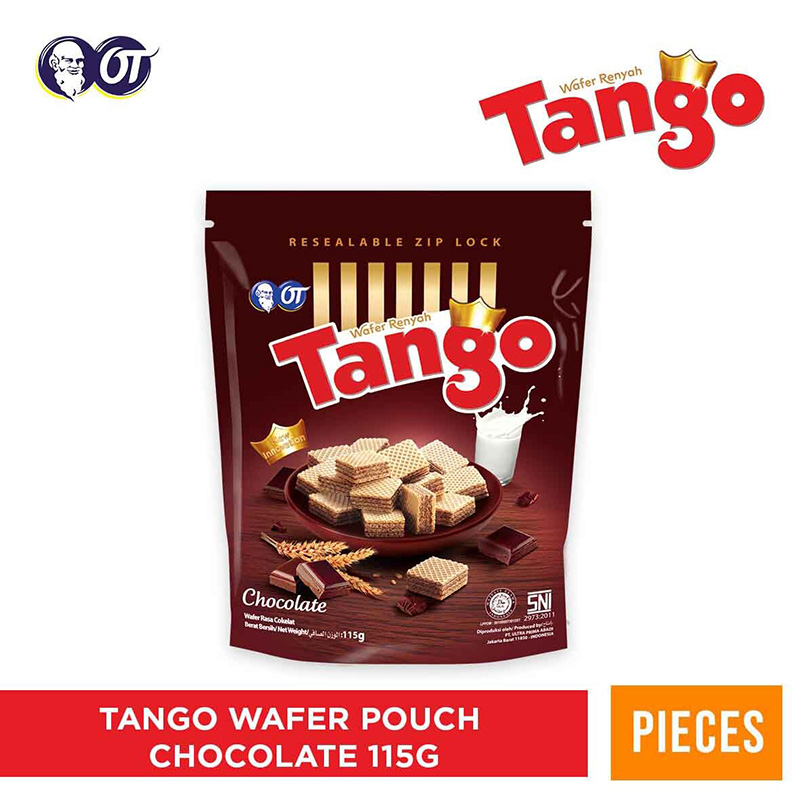 

TANGO Chocolate Wafer - Wafer Kotak Rasa Cokelat 100g Pouch