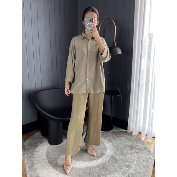 Kemeja Oversized / Crinkle Serat Kayu / JC 000 (Harga utk 4 PTG)