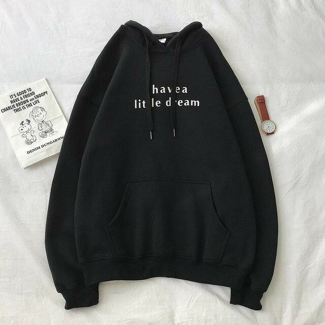 Hoodie I HAVE A LITTLE DREAM Sweater Wanita Sweater Hoodie Wanita Fleece-2