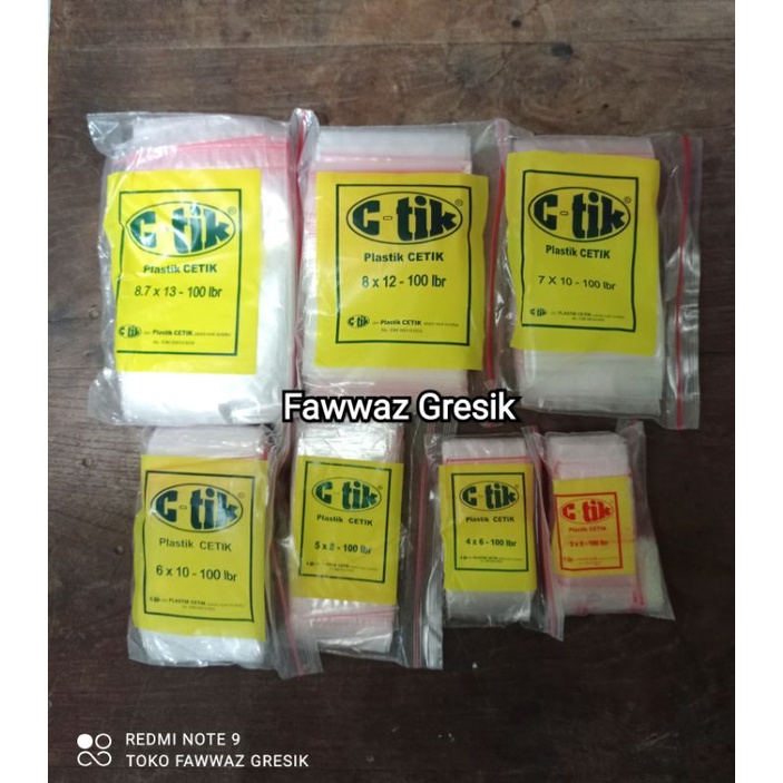 Plastik Klip C Tik Ctik Cetik Kecil ukuran 3x5 4x6 5x8 6x10 7x10 8x12 8,7x13, 10x15 cm