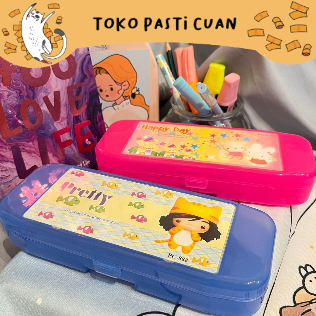 

kotak pensil hardbox dynasty bahan plastik tebal tidak penyok dapat penggaris hemat atk kebutuhan ank sekolah termurah import