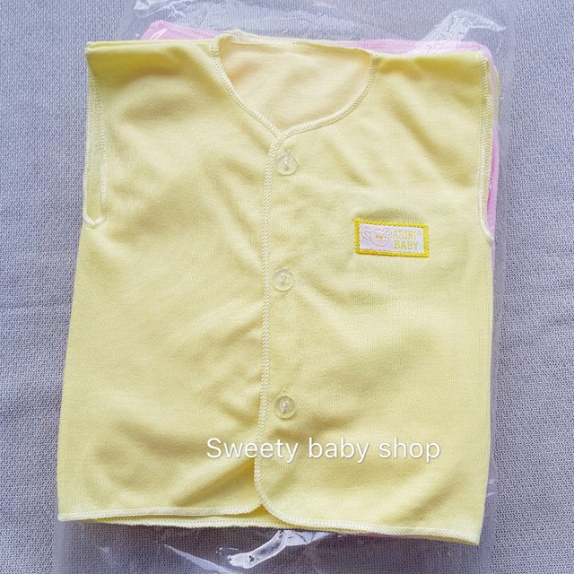 6pcs Baju bayi kutung polos warna 0-3m / baju bayi lengan buntung Newborn / baju bayi tanpa lengan