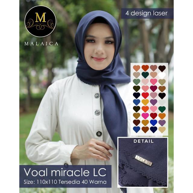 Part 1 Voal Miracle Malaica Laser Cut hijab jilbab kerudung kerudung polos