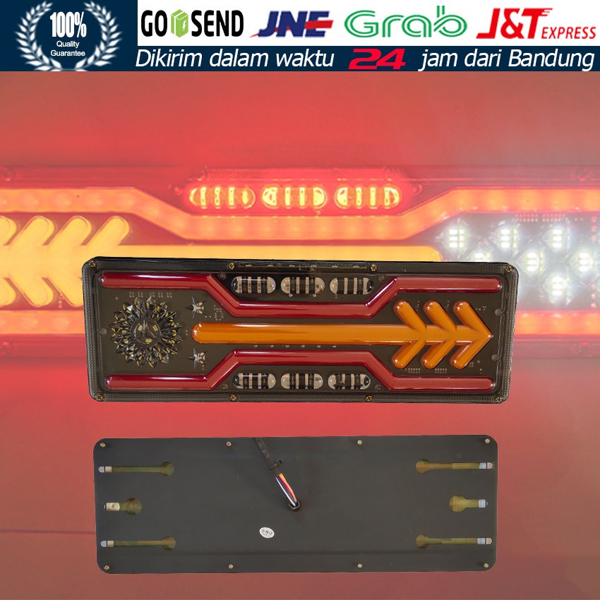 isi 2pcs Lampu Variasi Stop Lamp LED Stoplamp Rem Belakang Truk Sein Running Truck KIPAS 24V Volt Fu