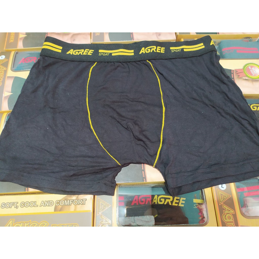 CD Boxer Pria Agree Katun Soft Comfort S Size M - XL