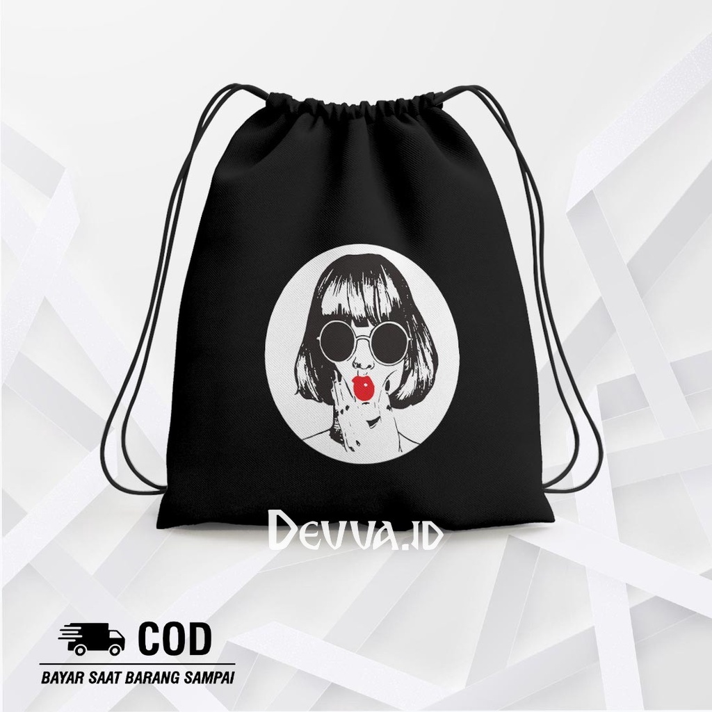 Tas Serut Kissing Girl String Bag Bts Muat Banyak Barang Ukuran 36 X 31 Cm | Devva.Id