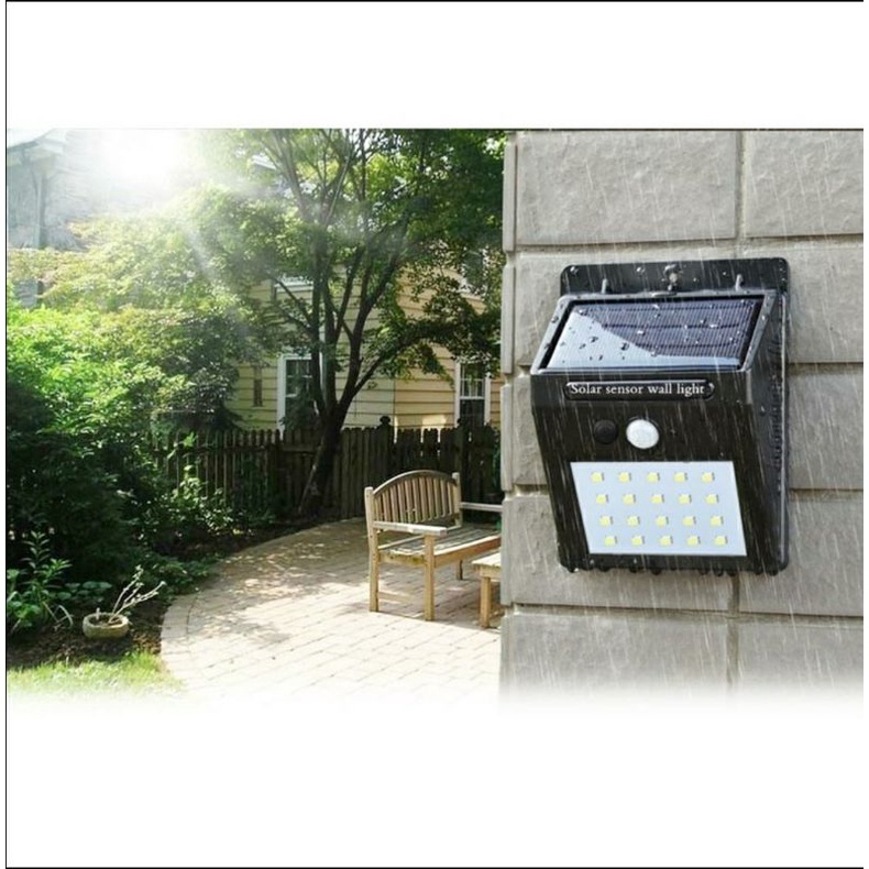 Lampu Solar Sensor Gerak Outdoor Weatherproof LED Super Terang