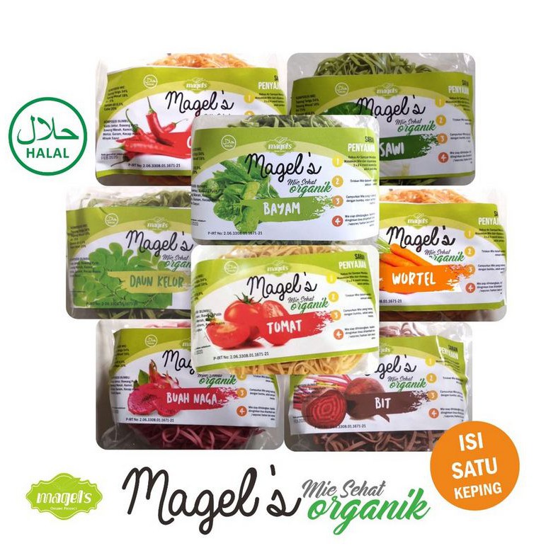 Magels, Mie Goreng Sayur Dengan Bumbu non MSG Non Pewarna Non Pengawet Non Pemanis Buatan Mie Sehat Organic Halal