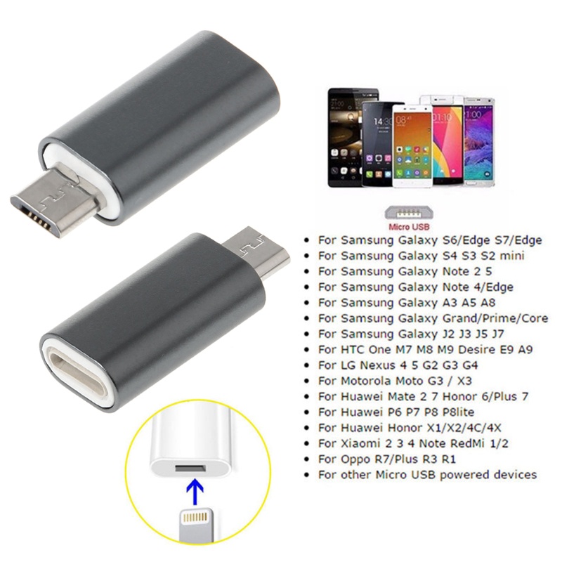 Btsg Micro USB Male to 8pin Female USB Cable Converter Charging Connector Adaptor Kecil Untuk Telepon Kabel Cas Adapte