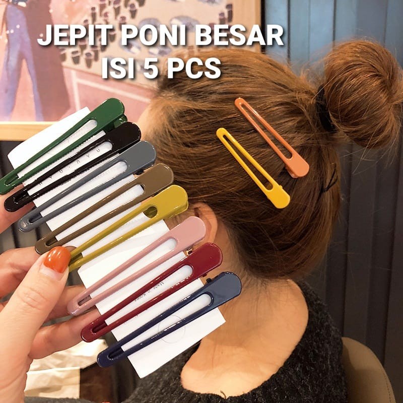 BAJUKIDDIE JEPIT PONI BESAR ISI 5 PCS JEPITAN RAMBUT SALON IMPOR KOREA