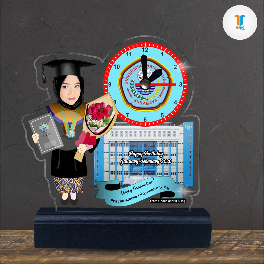 Plakat Wisuda + Jam // Kado Unik // Karikatur