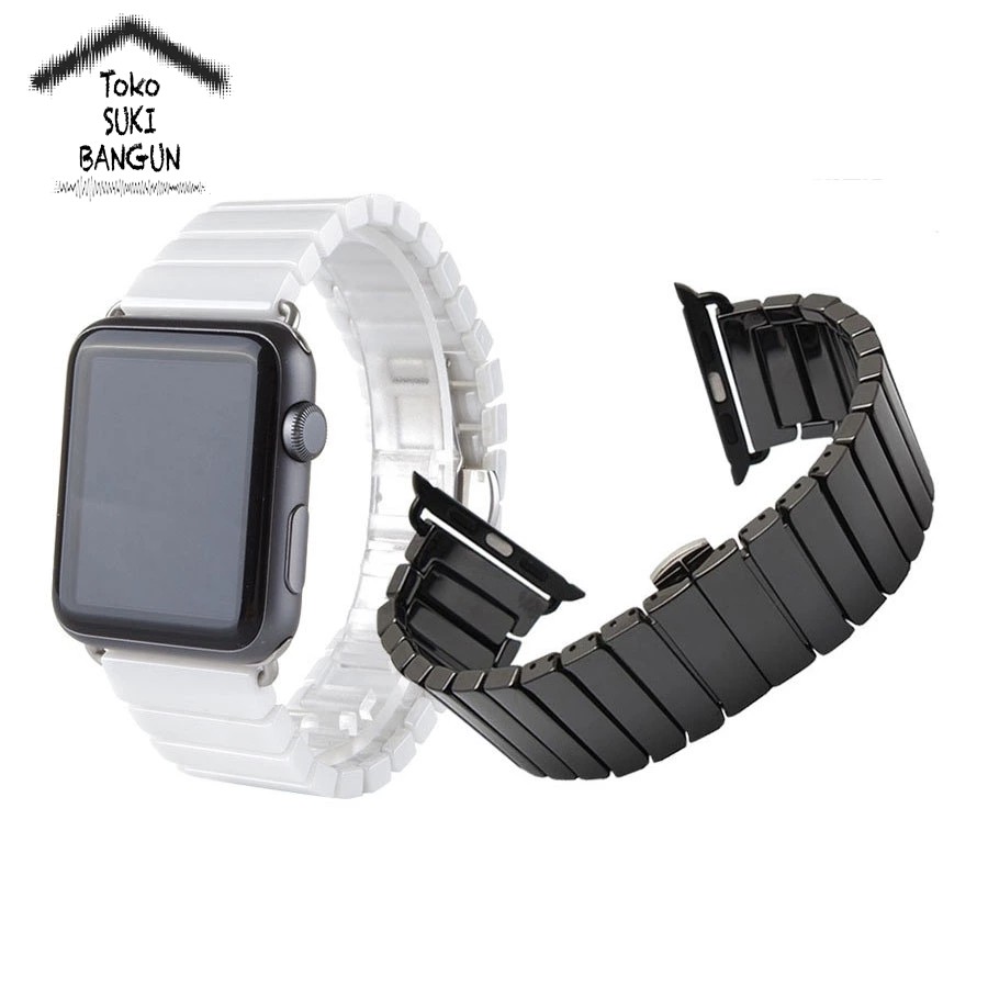 Strap Apple Watch Series Ultra 8 7 6 5 4 3 2 1 49mm 45mm 44mm 42mm Solid CERAMIC Bracelet TALI JAM