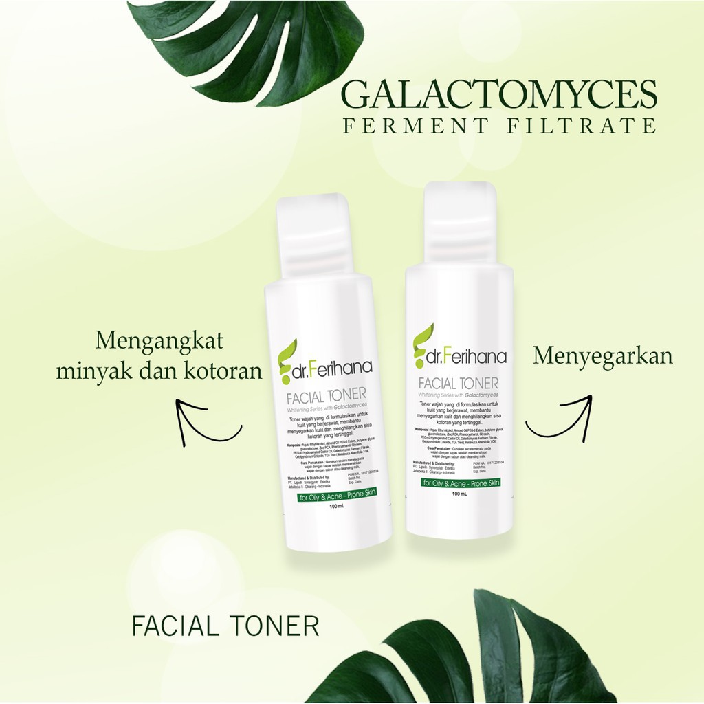 Galactomyces Toner For Oily &amp; Acne - Prone Skin dr. Ferihana Cosmetics &amp; Skincare Merupakan Toner untuk Perawatan Wajah Kulit Berminyak Berjerawat Ringan Sedang sampai Meradang Bernanah