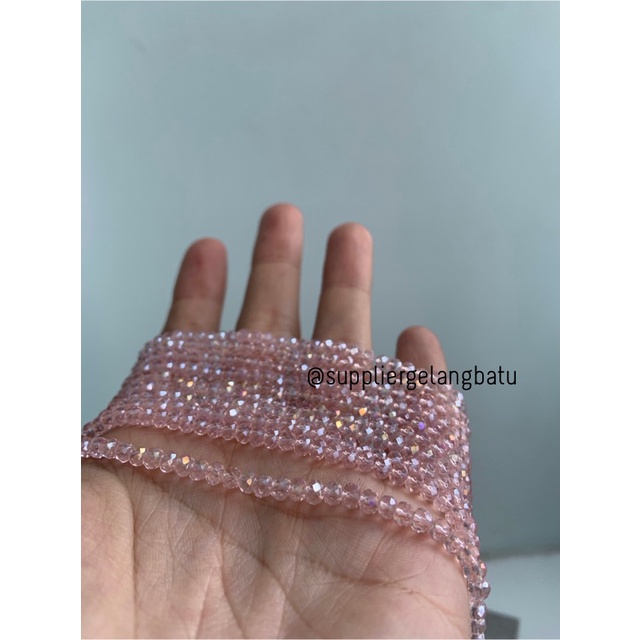 Crystal Ceko Doff 4mm PINK QUARTZ kristal kuarsa segi bahan craft acc