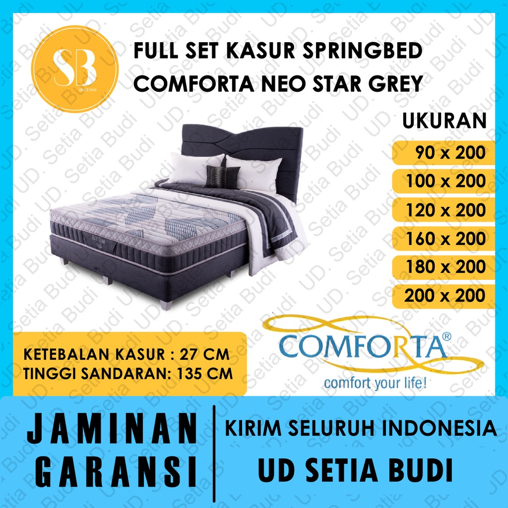 Full Set Kasur Comforta Springbed Neo Star 200x200 180x200 160x200 120x200 100x200 90x200