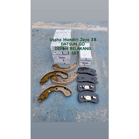 KAMPAS REM DEPAN BELAKANG SET DATSUN GO BRAKE SHOE BRAKE PAD DATSUN GO