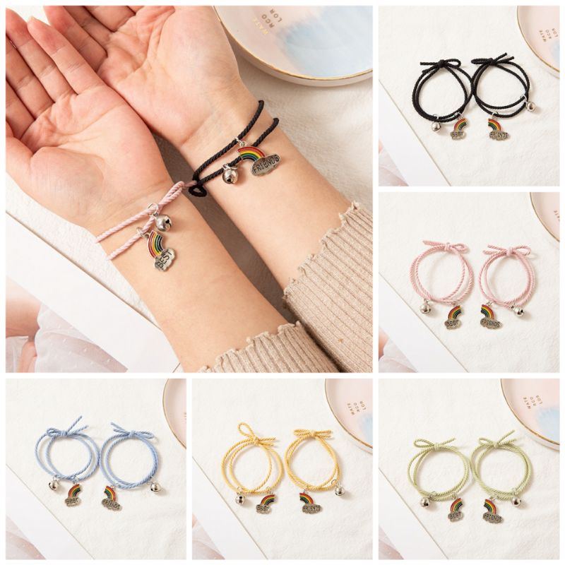 [COD] 2 pcs Gelang Couple Gelang Pasangan Motif Astronot Gelang Persahabatan Best Friends Motif Pelangi Gelang Persahabatan Ala Korea Kado Gift