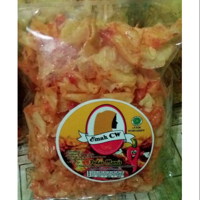 

Keripik singkong "Emak CW" Pedas Manis