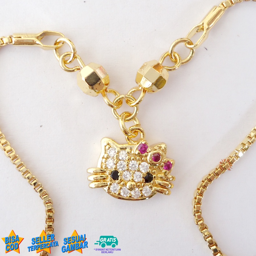 Lovelybutik Xuping Kalung Cantik Anak Perempuan Kalung Anak Xuping Lapis Emas Model Koye Cutie Ukuran 35 Cm