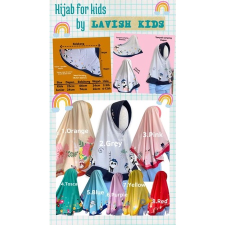 Lavish Kids / Hijab Anak / Jilbab Motif Lucu / Kerudung / Pakaian Muslim