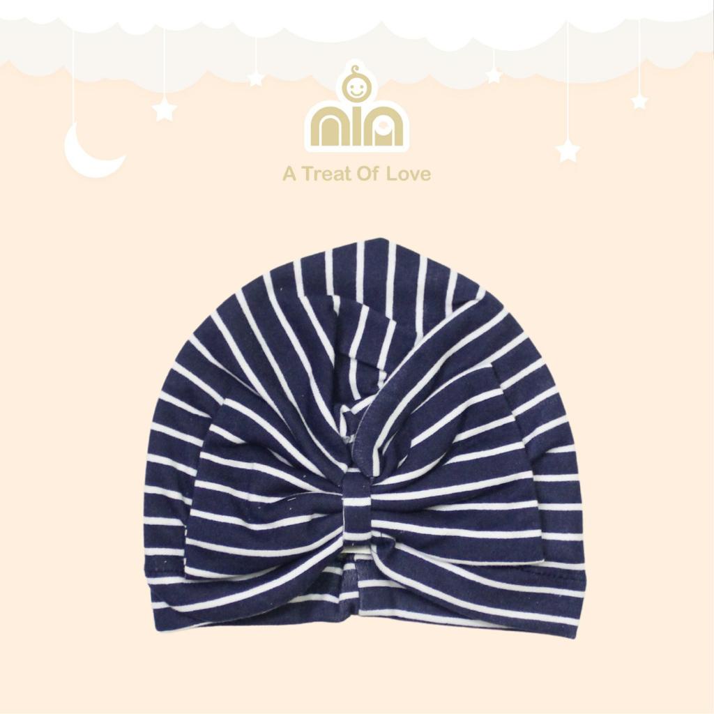 NEW !!! TURBAN BAYI NIA MOTIF SALUR - TURBAN BAYI MURAH NIA