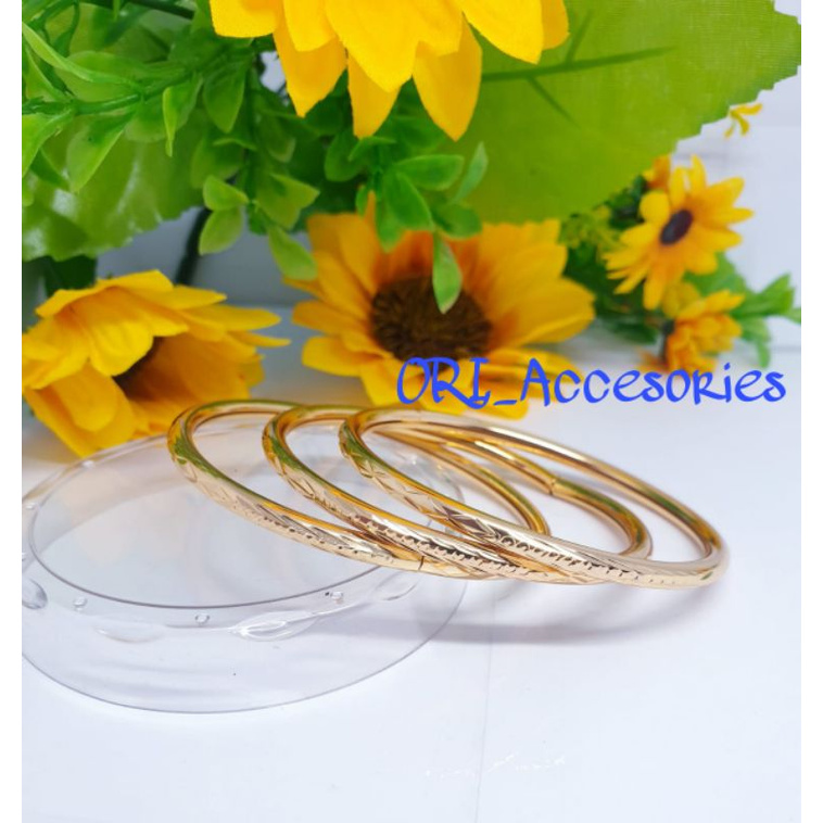 gelnag warna emas bukaan set3/gelang lapis emas set3/gelang Dubai bukaan/gelang bukaan set3