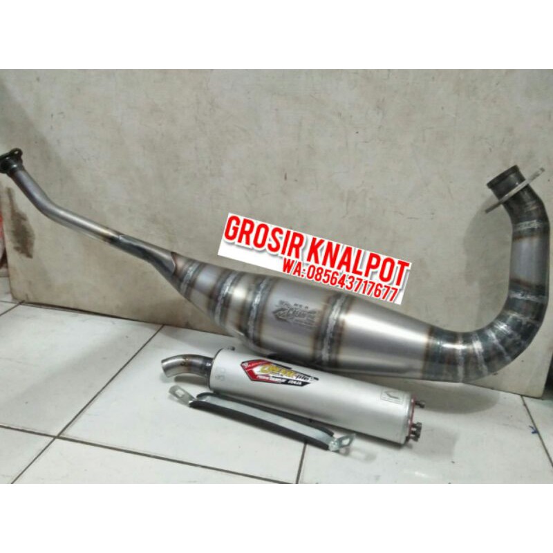 Knalpot Creampie ns2 NS 2 leher L Original Jogja Yogyakarta Ninja RR R SS Termurah New Logo laser