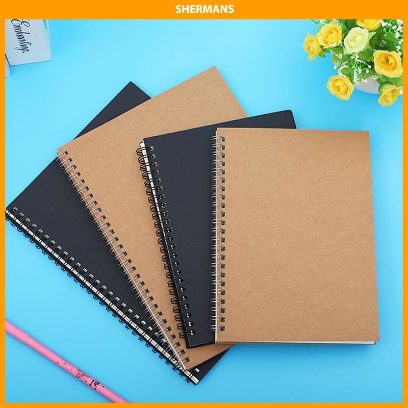 

[COD]A5 Kraft Paper Coil Book Simple Student Notebook Meeting Notepad Buku Akuntansi Portabel sherman
