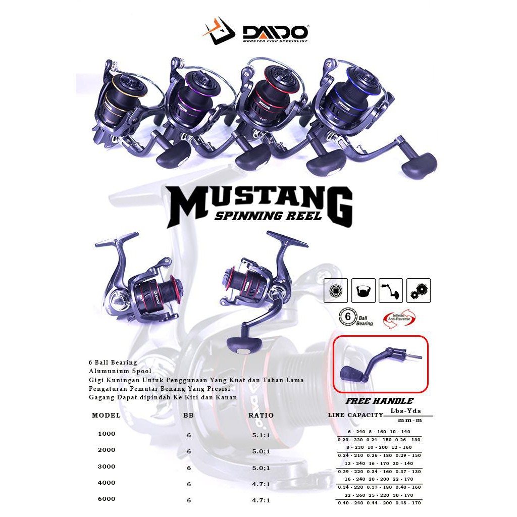 REEL PANCING MURAH DAIDO MUSTANG 4000