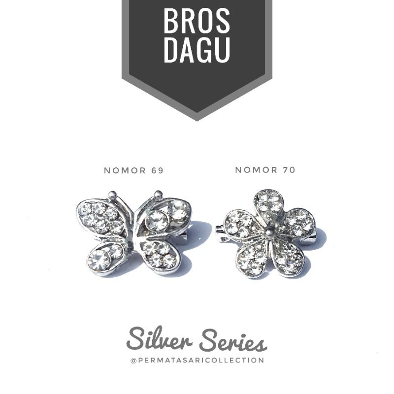 Bros Dagu Korea Kecil Aksesoris Jilbab Hijab Kerudung Wanita Muslim Muslimah Silver Small Brooch Pin Peniti Motif Bunga Pita Mutiara 4