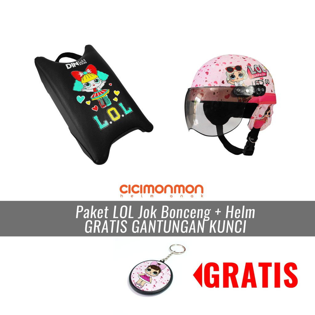 GRATIS GANCI Paket LOL Helm Anak + Jok Bonceng Motor