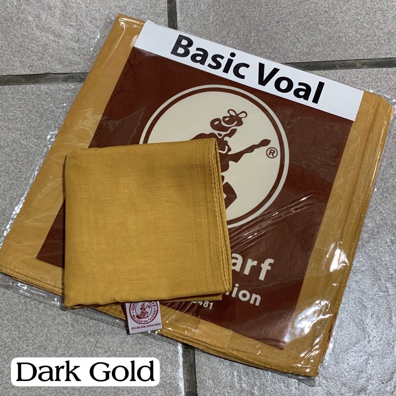 50+TERLENGKAP HIJAB BASIC VOAL UMAMA / PARIS PREMIUM (PART 1)-Dark gold